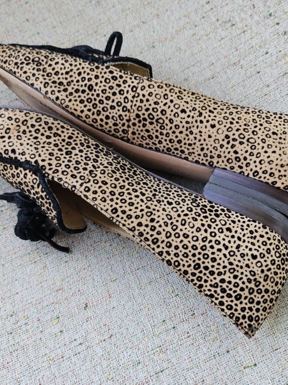 Sole Society Loafer Shoes Flat SO-HADLEE Tassel Bow Leather/Textile Size 8M 38.5 - Picture 7 of 12